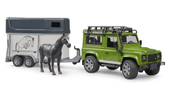 Land Rover Defender s přívěsem na koně Bruder 02592