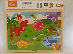 Puzzle dřevěné Dinosauři 24 dílků 30 x 22 cm