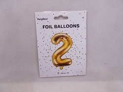 Balónek fóliový č.2 zlatý 35cm