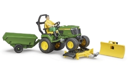 John Deere sekačka + figurka + vozík Bruder 62104